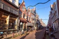 Amsterdam street with Dutch houses Royalty Free Stock Photo