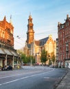 Amsterdam street - Westerkerk Church, Netherlands, Holland, Euro
