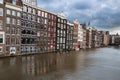 Amsterdam streets and canals. Royalty Free Stock Photo