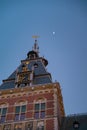 Amsterdam at summer night. Famous national Rijks museum general view at dusk