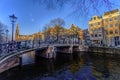 Amsterdam sunset cityscape