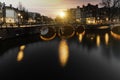 Amsterdam sunset cityscape Royalty Free Stock Photo