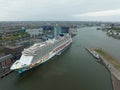 Amsterdam, 11th of may 2022, The Netherlands. norwegian getaway cruise ship at the passenger terminal in Amsterdam city