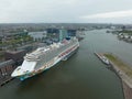 Amsterdam, 11th of may 2022, The Netherlands. norwegian getaway cruise ship at the passenger terminal in Amsterdam city