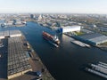 Amsterdam, 19th of November 2022, The Netherlands. Port of Amsterdam, Large industrial maritime cargo petrochemical