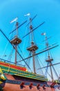 The Amsterdam, three-masted ship, clipper ship, replica, Dutch East India Company ship, Maritime Museum, Amsterdam, Holland, Royalty Free Stock Photo