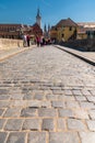 Cobbles on the Alte MainbrÃÂ¼cke Old Main Bridge Wurzburg.