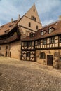 Courtyard of the Alte Hofhaltung Old Court in Bamberg Germany.