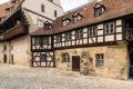 Courtyard of the Alte Hofhaltung Old Court in Bamberg Germany.