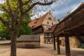 Courtyard of the Alte Hofhaltung Old Court in Bamberg Germany.