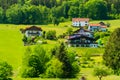 Small settlement on the banks of the Danube in Austria