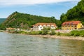 Small settlement on the banks of the Danube in Austria