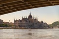OrszÃÂ¡ghÃÂ¡z Hungarian Parliament Building from under the Margaret Bridge Royalty Free Stock Photo