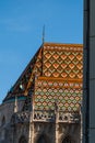 MÃÂ¡tyÃÂ¡s Templom Matthias Church roof details in the Budai VÃÂ¡rnegyed Buda Castle District