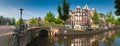 Amsterdam tranquil canal scene, Holland