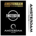 Amsterdam typography set, flat designs.