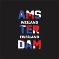 Amsterdam Typography T shirt Design Graphic Stock Vector