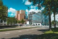 Zuidas in amsterdam, city skyline, Van Leijenberghlaan