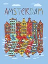 Amsterdam, vector card