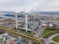 Amsterdam Westpoort, 5th of December 2020, The Netherlands. AEB waste recovery plant burning waste, industrial energy