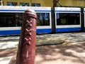 `Amsterdammertje`, authentic pole in Amsterdam, the Netherlands Royalty Free Stock Photo