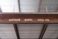 Amthor Steel Erie, PA. stenciled onto steel beam.