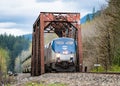 Amtrak`s Empire Builder crossing Barclay Creek