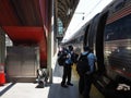 Amtrak train in Union Station Royalty Free Stock Photo