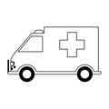Amulance medical emergency black and white