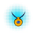 Amulet against the evil eye icon, comics style