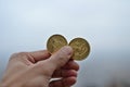 Amulet coin on my hand