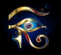 Gold Eye of Horus on black background Royalty Free Stock Photo