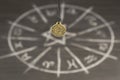 Amulet of predictions on the background of the magic circle