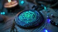 The amulet for protection against dark forces and negativity. Magical glow Royalty Free Stock Photo