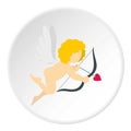 Amur or Cupid icon circle Royalty Free Stock Photo