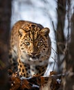 The Amur Leopard a rare big cat species Royalty Free Stock Photo