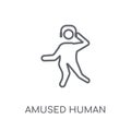 amused human linear icon. Modern outline amused human logo conce