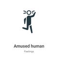 Amused human vector icon on white background. Flat vector amused human icon symbol sign from modern feelings collection for mobile Royalty Free Stock Photo