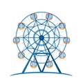Amusement entertainment park giant wheel for fun. Vector