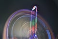 Amusement fair ride long exposure night photography Royalty Free Stock Photo