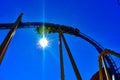 Amusement Montu roller coaster at autumn evening time at Bush Gardens Tampa Bay Royalty Free Stock Photo