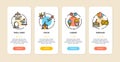 Amusement Park App Screens Cards Set. Vector Royalty Free Stock Photo