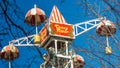 Amusement park attraction, Review from the Ferris wheel,, Krestovsky island, Saint-Petersburg 10 april 2018 Royalty Free Stock Photo