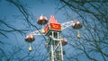 amusement park attraction, Review from the Ferris wheel,, Krestovsky island, Saint-Petersburg 10 april 2018 Royalty Free Stock Photo