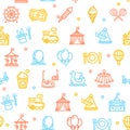 Amusement Park Background Pattern. Vector Royalty Free Stock Photo