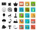 Amusement park black,flat icons in set collection for design. Equipment and attractions vector symbol stock web Royalty Free Stock Photo