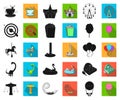 Amusement park black,flat icons in set collection for design. Equipment and attractions vector symbol stock web Royalty Free Stock Photo