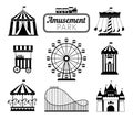 Amusement park black icons Royalty Free Stock Photo