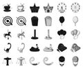 Amusement park black,monochrome icons in set collection for design. Equipment and attractions vector symbol stock web Royalty Free Stock Photo