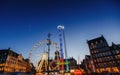 Amusement park at the center of Amsterdam night Royalty Free Stock Photo